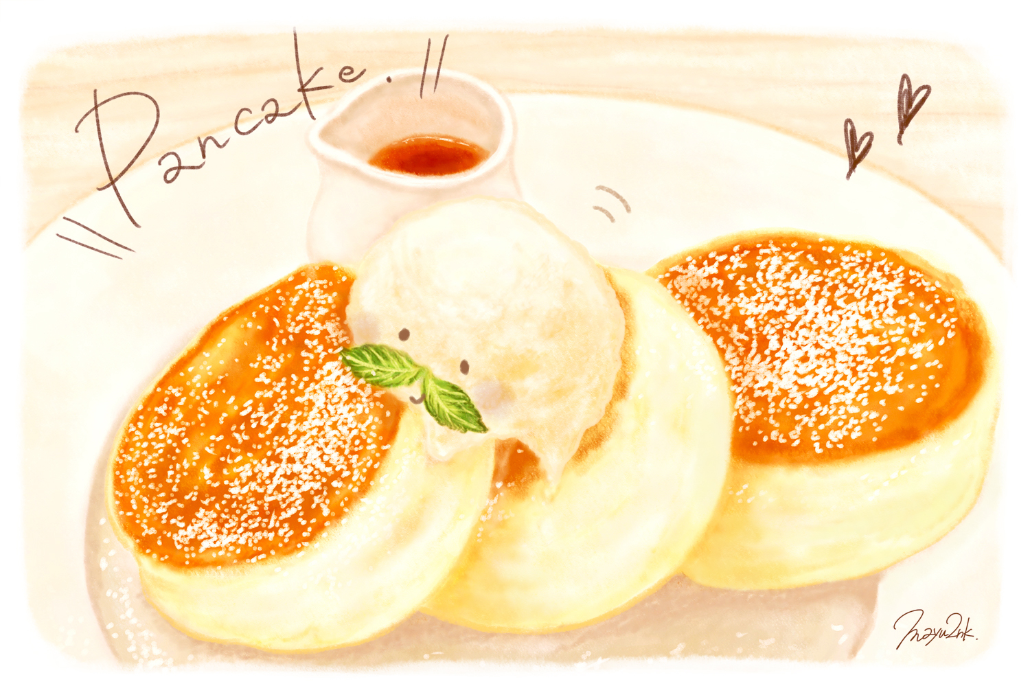神戸で食べたパンケーキのイラスト Free Blog 岡山のイラストレーター いわさきまゆこ